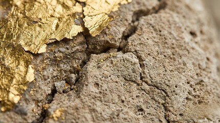Gold Flakes and Veins in Natural Rock Texture