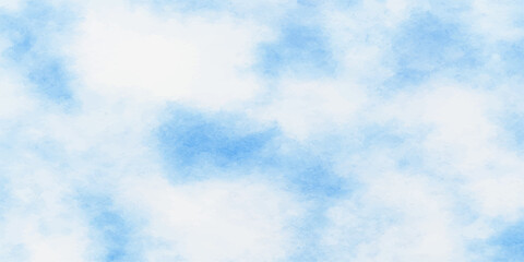 Beautiful bright summer day sky with fluffy white clouds and blue atmosphere