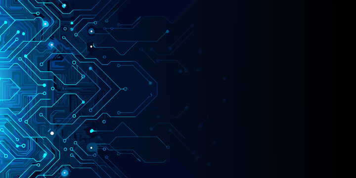 Abstract blue circuit board background for technology and innovation concepts