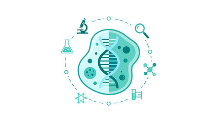 Explore groundbreaking medical discoveries with this dynamic DNA illustration, perfect for science publications and cutting-edge research presentations