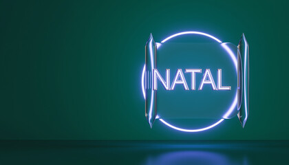 Celebrate Natal with festive neon glow, a modern and stylish holiday message