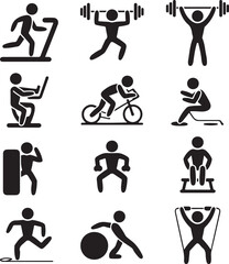 Man Athletic Gym Gymnasium Body Exercise Workout Pictogram