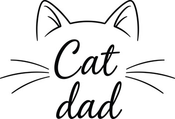 Minimal Cute Cat Dad Design