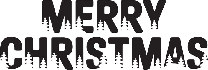 Negative Space Snowflake Merry Christmas