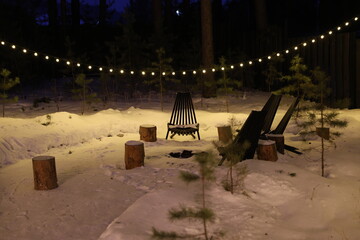 fire pit in snow