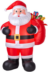 Inflatable Santa Claus doll. Transparent background.