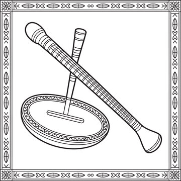 Baseball tee and bat line art for sports activities