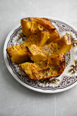Close up of Roasted Acorn Squash Pieces