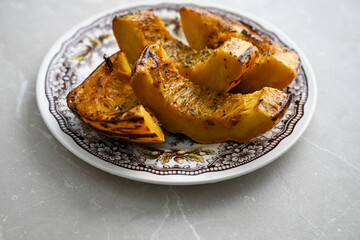 Close up of Roasted Acorn Squash Pieces