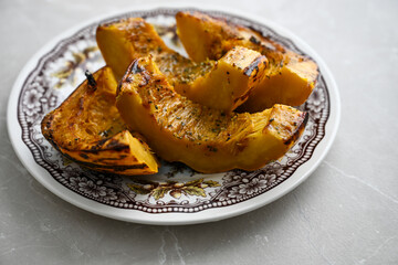 Close up of Roasted Acorn Squash Pieces