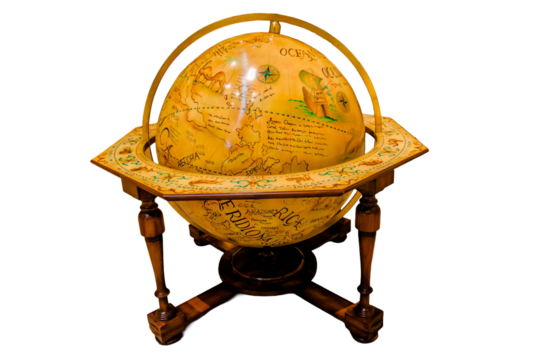  Old ancient Giant Celestial Globe  isolated on transparent background