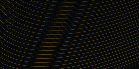 Abstract background with waves for banner. Medium banner size. Vector background with lines. Element for design isolated on black. Black and colorful