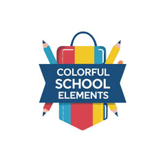 Colorful School Elements &ndash; Modern Flat Vector