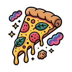 Fototapeta premium Pizza in Space transparent,Cosmic Pizza Slice,Pizza Planet Illustration,Galaxy Pizza Design,Space Pizza Artwork Floating Pizza in Space,Pizza Slice Galaxy Theme,Cosmic Food,Pizza Space Cartoon,Ai