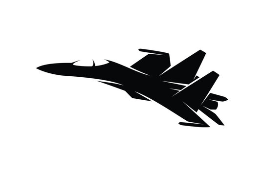Fighter Jet military aircraft Logo Illustration vector design 