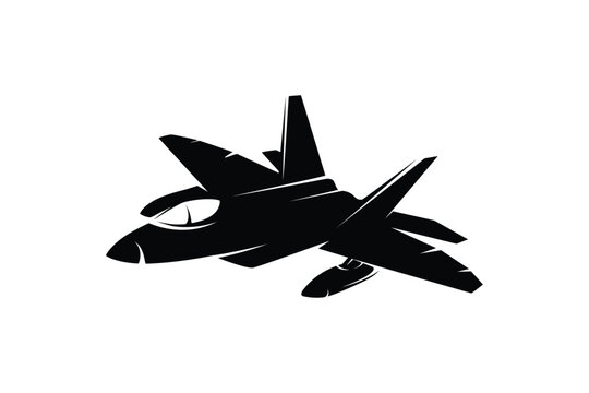 Fighter Jet military aircraft Logo Illustration vector design 