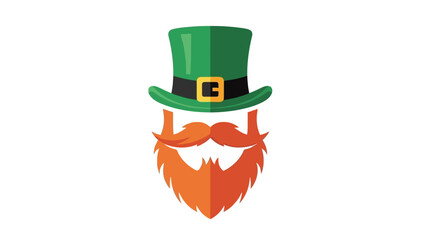 Leprechaun with green hat and orange beard for St. Patrick's Day.