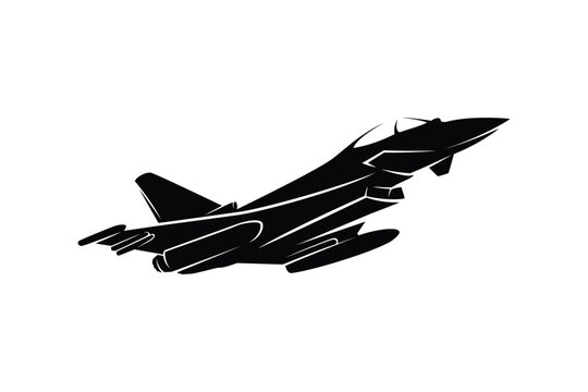 Fighter Jet military aircraft Logo Illustration vector design 