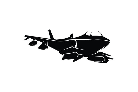 Fighter Jet military aircraft Logo Illustration vector design 