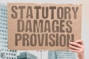 "Statutory Damages Provision" Laws allow preset compensation amounts. STATUTORY. DAMAGES. PROVISION. LAWS. COMPENSATION.