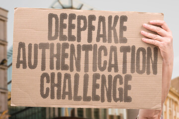 "Deepfake Authentication Challenge" Verification becomes increasingly difficult. DEEPFAKE. AUTHENTICATION. CHALLENGE. VERIFICATION. DIFFICULT.