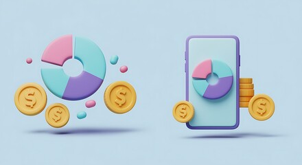 Financial analysis on a mobile app with coins and charts data