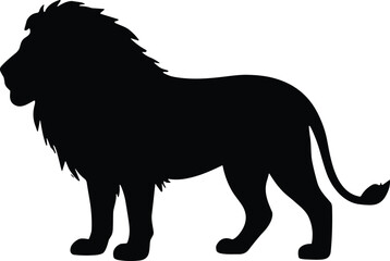 Lion Silhouette – Isolated on Transparent Background African Wildlife King of the Jungle Vector