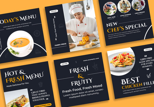 Modern Restaurant Food Social Media Design Template
