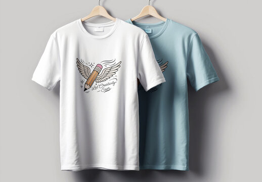 Pencil Wings T Shirt Design Layout