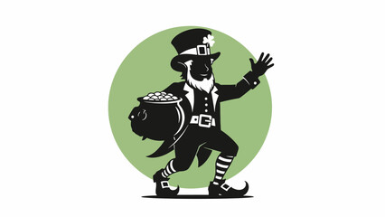 Charming Leprechaun with Pot of Gold on St patrick's