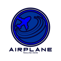 Airplane Logo Design. Creative vector icon with modern shape. Vector illustration.