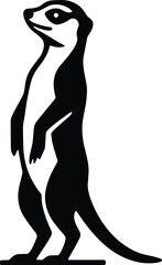 Meerkat Silhouette Vector – Standing Meerkat Logo Illustration Isolated on Transparent Background