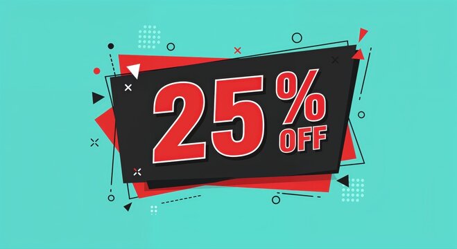 Exclusive 25% Discount: A vibrant graphic showcasing a bold 25% off promotion, offering a great value proposition for potential customers.