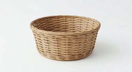 Fototapeta premium Woven Basket: An intricately woven basket, crafted from natural materials, stands ready to embrace and store the simplicity of daily life.