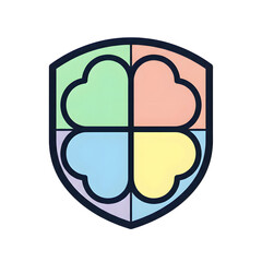Pastel Clover Shield Emblem