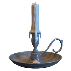 candlestick with candle 3D render isolated illustration