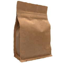 brown paper bag 3D render isolated illustration