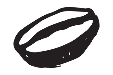Hand drawn fresh roasted coffee bean Arabica robusta seed doodle Single element for print, web, design, decor
