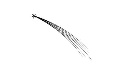 Dynamic black shooting star graphic with speed lines, abstract motion concept isolated on white background, Vector © Mahmud