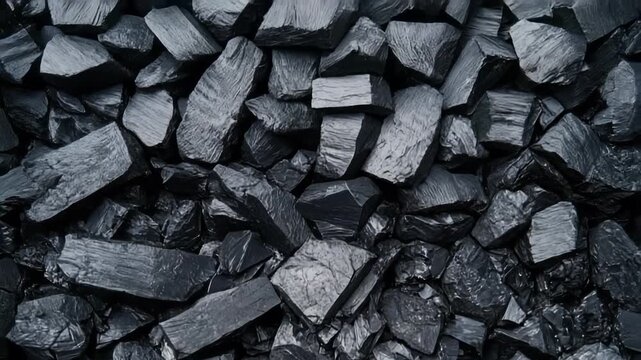 Coal pieces showing raw rock texture, representing fossil fuel energy and mining