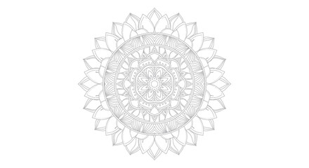 Intricate Circular Mandala Design with Floral and Geometric Elements.