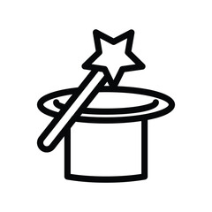 magic hat outline icon vector design good for web or mobile app