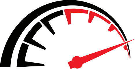 Speedometer Gauge Icon Showing High Speed Performance