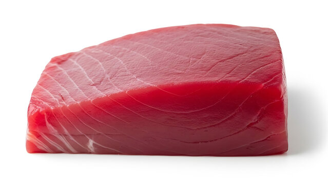 Fresh, Red Tuna Steak Fillet on White | Seafood, Sushi, Sashimi Ingredient