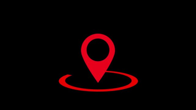 Animated Map Pin Drop Icon &ndash; Location Marker Motion for Travel, GPS Apps, and Navigation UI Videos