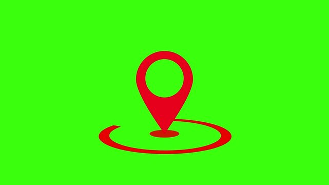 Animated Map Pin Drop Icon &ndash; Location Marker Motion for Travel, GPS Apps, and Navigation UI Videos