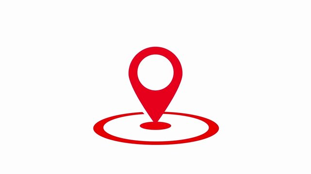 Animated Map Pin Drop Icon &ndash; Location Marker Motion for Travel, GPS Apps, and Navigation UI Videos
