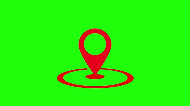 Animated Map Pin Drop Icon &ndash; Location Marker Motion for Travel, GPS Apps, and Navigation UI Videos