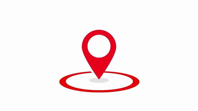 Animated Map Pin Drop Icon &ndash; Location Marker Motion for Travel, GPS Apps, and Navigation UI Videos