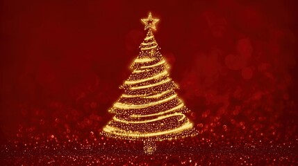 A powerful, print-ready image of a red Christmas tree, perfect for h